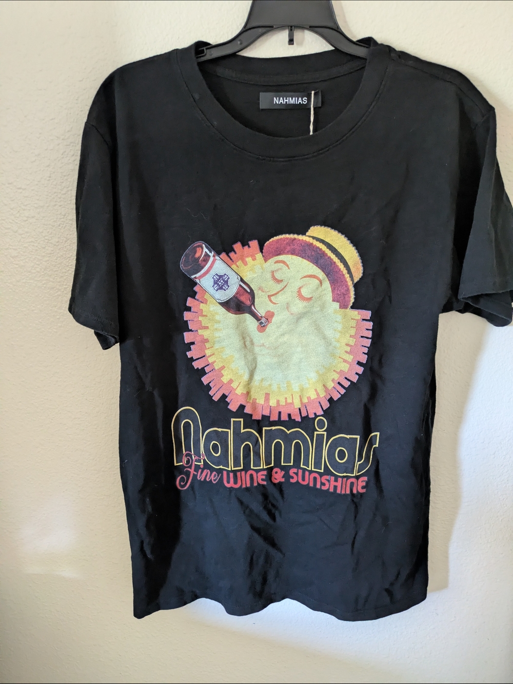 Nahmias Black Graphic Tee - Fine Wine & Sunshine